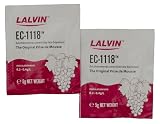 2x levadura seca Lalvin EC1118 5 g para vino blanco, vino rosado, vino de frutas, fermentación en frío, fermentación de vino espumoso