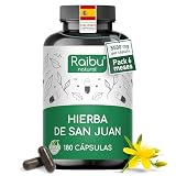 Hipérico Hierba de San Juan Extracto - 5500mg de Hierba de San Juan por cápsula (10:1) - Alta Concentración para 6 Meses - Antiestrés, Sueño - 180 Cápsulas Veganas, Sin Aditivos