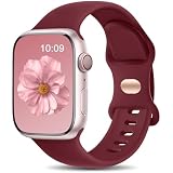 Charlam Compatible con Correa Apple Watch 40mm 41mm 38mm 42mm (Serie 11 10) para Mujer Hombre, Deportiva de Silicona Correas para iWatch SE Series 11 10 9 8 7 6 5 4 3 2 1 SE 3, Vino Rojo
