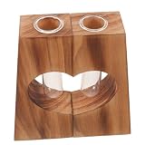 Toyvian Jarrón de Madera en Forma de Corazón Vidrio para Mesa | Diseño Rústico, Estructura Transparente y Firme, para Plantas y Flores en Salón o Escritorio