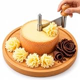 Girolle para queso en bambú Ø 22 cm con hoja de acero inoxidable – rallador / cortador giratorio para Tête de Moine, flores de queso & virutas de chocolate – robusto, decorativo, idea de regalo
