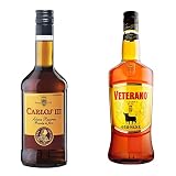 Carlos III Brandy Solera Reserva Jerez, 70cl & Veterano Bebida Espirituosa Elaborada A Base de Brandy 30º, 1L
