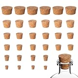 runxsam 50 pcs Tapones de Corcho cónicos Naturales, 6 tamaños Surtidos