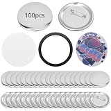 QWORK® Juego de 100 Chapas Personalizadas de Metal - 58 mm