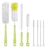 Vicloon Cepillo de Botellas, 8 Pcs Cepillo de Limpieza Botella con Cerdas de Nylon, Cepillo de Tubo de Pajitas para Botellas de Cristal Deportes Botellas de Agua Tetera El Teclado de Ordenador