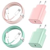 20W Cargador Carga Rapida para iPhone 17/16/15, PD3.0 USB C Enchufe 2Pack