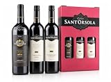 Sant'Orsola Chianti D.O.C.G. + Montepulciano D.O.C. d'Abruzzo + Nero d'Avola D.O.C. Caja de regalo de vino tinto de Italia (3 x 0,75 l)