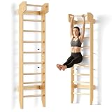 COSYLAND Espaldera de Gimnasio de Madera en Casa, 1,95m, 100 kg, Natural