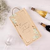 Wanapix | Caja de Vino Personalizada con Fotos y Textos | Caja de Madera con Tapa Corrediza y Asa | Capacidad 2 Botellas | Regalo Original | 20,5 x 38 x 10,5 cm
