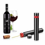 SEED Sacacorchos profesional de aire comprimido – Abre botellas de vino sin esfuerzo y sin romper el corcho – Ideal para cenas, regalos y amantes del vino – sacacorchos vino aire (Rojo)