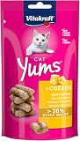 Vitakraft Cat Yums, snack blando gatos, relleno queso (1x 40g) | golosina cárnica gatos, jugosa al morder, cocinada suavemente al horno, sin cereales ni soja, receta sin azúcar