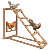 IDMarket - Área de Juegos de Madera para Gallinas con columpio y percha