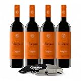 Vino Tinto Ribera del Duero D.O. – Pack 4 Botellas 6x75cl Tempranillo Joven Roble + Sacacorchos Premium - Caja Regalo Vino – Biberius de Bodegas Comenge