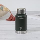 Cello Duro Top - Botella de agua de acero inoxidable de doble pared, botella de acero inoxidable caliente y frío, resistente a los arañazos, termo con revestimiento DTP, botella aislada al vacío para