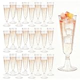 Oskuglin Lote de 25 Copas de Champagne de Plástico 150ml (Oro)