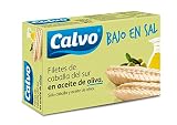 Calvo Filetes de Caballa del Sur en Aceite de Oliva Bajas en Sal 120g