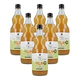 PLANETA HUERTO | Pack 6x Vinagre de manzana ECO crudo sin filtrar con la madre 1L - 5% Acidez, No pasteurizado, Vegano, Origen España