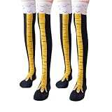 Heyumybit 2 Pares Calcetines de Pata de Pollo,Chicken Leg Socks Acción de Gracias,Calcetine Pies de Gallina Feos,Calcetines de Pollo Para Cosplay Fiesta Halloween