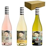 Pack Vino Blanco Marieta Martin Codax | Marieta Rosado 2022 | Marieta Ribeiro 2022 | Marieta Albariño 2023 | ideal para regalar - saca una sonrisa | 3 botellas 75cl