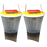 Red - Juego de 2 trampas para Moscas para Colgar para Exteriores para atraer Huevos ponentes, Moscas e Insectos para Granjas, Correas de Fruta, 100% no tóxicos, Desechables, Color Blanco