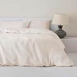 COTTON ARTean Funda Nórdica Ayala Beige algodón Waffle Botones Cama 150