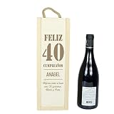 CALLE DEL REGALO Caja de vino personalizada | Caja de madera con tapa corrediza y asa | Capacidad para una botella de vino | Regalo para hombre y mujer