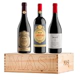 Emballage exclusif 'Masi Iconiques' | COSTASERA 2018 Amarone Classico DOCG, CAMPOFIORIN 2020 Rosso Verona IGT, BONACOSTA 2022 Valpolicella Classico DOC | 3X750 ml | Emballage en bois