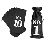 Gurtt 10 Bolsas de Vino Negras para cata a ciegas, Fundas de degustación numeradas del 1 al 10 para Botellas de Vino y champán.