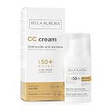 BELLA AURORA CC Cream Antimanchas SPF50+. Crema color Piel sensible 30 ml | Protege, despigmenta, unifica · SPF50+ UVA, UVB, IR y HEV · Tono natural adaptable · Water resistant