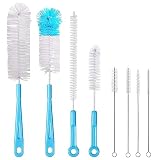 Vicloon Cepillo de Botellas, 8 Pcs Cepillo de Limpieza Botella con Cerdas de Nylon, Cepillo de Tubo de Pajitas para Botellas de Cristal Deportes Botellas de Agua Tetera El Teclado de Ordenador