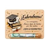 10 x 13cm Regalo Graduación Bachillerato Dinero de Madera con Tubo para Billetes, Regalo Graduacion Original para Estudiantes 2026, Regalos para Graduacion Universidad Primaria Secundaria
