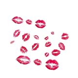 DOITOOL Labios rojos Pegatinas de Pared Románticas - Adhesivo de Pared de San Valentín Beso - Adhesivo Autoadhesivo de Amor para Dormitorio Salón Boda y Aniversario Decoración