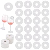 FINGERINSPIRE Etiquetas redondas de papel para nombre de bebidas para copas de vino, marcador redondo para copas de vino en blanco, dije de copa de vino, etiqueta de cóctel, champán, marcador de