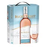 Roche Mazet Vino Rosado Merlot IGP Pays d'Oc - Bag in Box 3L - Vino 100% francés Languedoc-Roussillon - Certificado Terra Vitis
