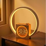 ARTINABS Reloj Despertador Luz con 30 Sonidos Aro Táctil Dormitorio Noche | Aro táctil 360°, simulación amanecer y atardecer, 12 colores, 30 sonidos relajantes, pantalla atenuable, carga USB-A