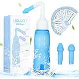 URAQT Lavado Nasal Botella, 240ml Limpiador de Nariz con 2 Boquillas