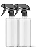 ETSAP Paquete de 2 botellas de spray de 500 ml, botellas de agua vacías transparentes y transparentes, juego de pulverizador de agua líquida para cara, cabello, jardín, desinfectante, perfume y más
