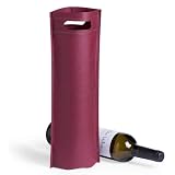 VINAK - Pack de 10 | 50 | 100 | 200 Bolsas de Botella de Vino en Tela no Tejida (Non-Woven) termosellado de Alta Resistencia con asa | Bolsas para Botellas perfectas para Regalo (10, Burdeos)