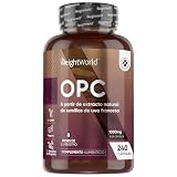 OPC Extracto de Semilla de Uva - 240 Cápsulas Veganas, Aporta 95% OPC Puro | 1000 mg de Concentrado de la Uva Roja Francesa para 8 Meses de Suministro