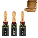Pack Premium Moët & Chandon Brut Champagne Mini Moët 3 x 20 cl - Pack mini botellas Champan premium - Considerado el mejor - Perfecto para regalo - Mejor Seleccion ENOVINOS THE WINE BRAND