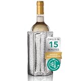 Vacu Vin Enfriador de Vino Flexible - Funda Reutilizable en Color Plata para Enfriamiento Rápido de Botellas de Tamaño Estándar