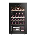 Haier Wine Bank 50 Series 3 HWS34GGH1 - Vinoteca 34 Botellas, Wifi, Estantes de madera, Cristal Anti-UV, Filtro de carbón, Display Digital, Iluminación LED, Silenciosa 37 dbA, Negra