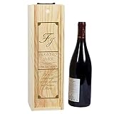 CALLEDELREGALO – Caja de Vino Personalizada para Cumpleaños | Caja de Madera Grabada con Iniciales, Nombre, Año y Dedicatoria | Regalo Original para Hombre o Mujer (Botella No Incluida)