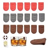 Juego de 18 marcadores de cristal con letras de silicona, reutilizables, resistentes al calor, aptos para lavavajillas, creativos, para copas de vino, para marcar vasos con estilo en cualquier