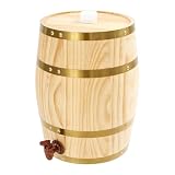 ATIVLB Barril de vino de 10 l de madera de pino, barril de whisky con grifo