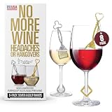PureWine Tecnología Wand Filtro de histamina y sulfito, purificador reduce las alergias al vino, Stir Stick airea el vino, paquete de 8 Oro plateado 8 unidades (paquete de 1)