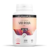 Vid Roja Orgánica Hojas - 750 mg/día - Vitis vinifera - 200 capsulas | Sin Aditivos & Formato Ahorro