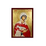 Saint Agnes Greek Orthodox Icon, Handmade, 11.81x15.75 in (30x40 cm)