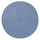 HAMID Alfombra Nansa Interior/Exterior Pet Reciclado – Lavable y Resistente al Agua – Ecológica y Sostenible – Ideal para Terraza, Jardín o Salón (120x120cm, Azul)