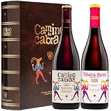 CAMINO DE CABRAS Estuche Vino para Regalar – Vino Tinto Mencia Ribeira Sacra & Valdeorras – Vinos Tintos – Vinos Buenos Para Regalar - 2 Botellas x 750 ml – Producto Gourmet - Pack Vino para Regalar